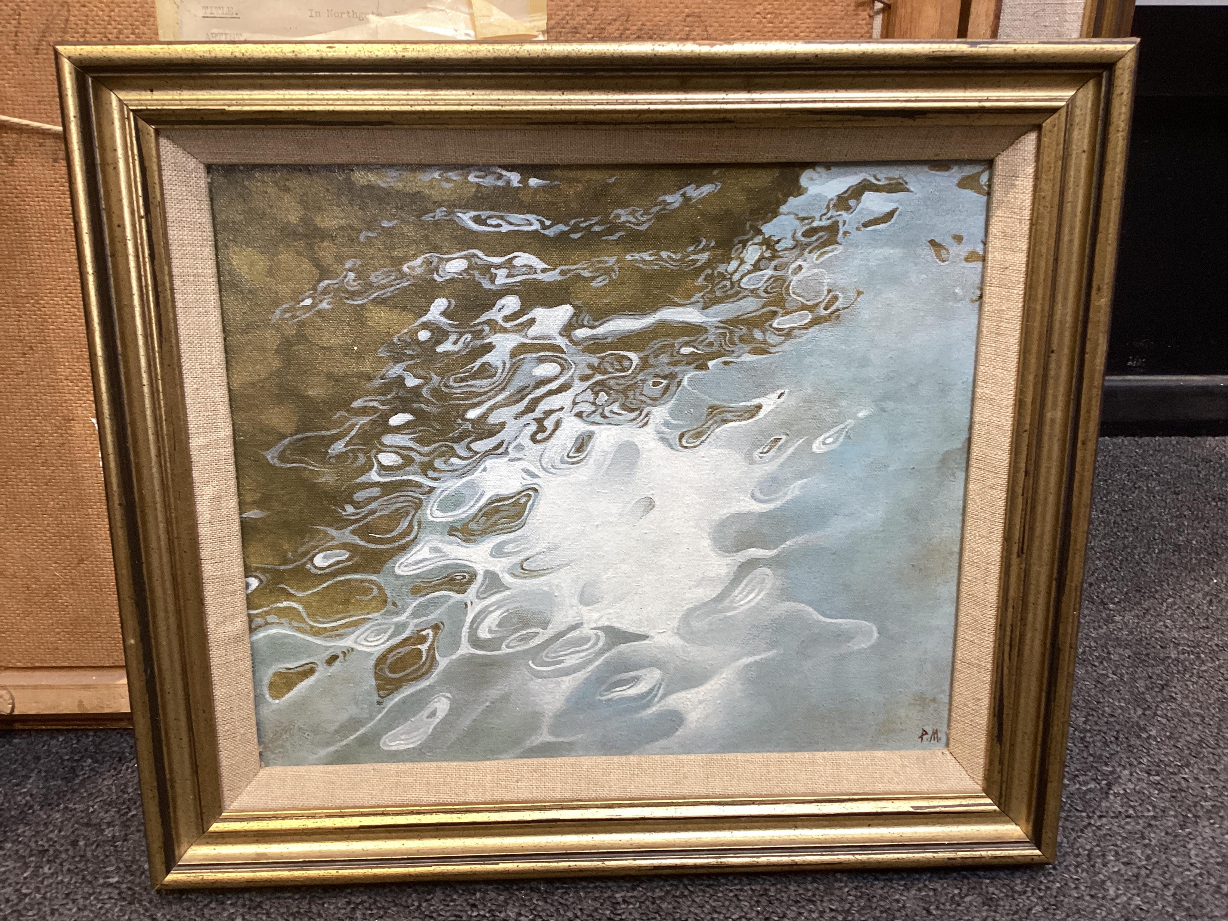 Pamela Monks, oil on board, 'River Wye, Peak District', signed with initials, details verso, 23 x 27cm. Condition - good